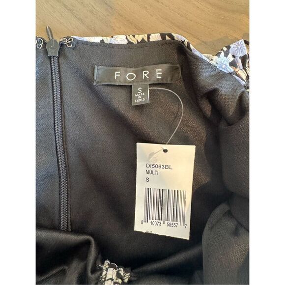 NWT FORE Floral Ruched Mini Dress - Picture 8 of 8